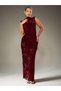 Rochie maxi, bordo - S - 4