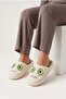 Women's Cute Face Design, Boucle, Plush House Slippers - 6