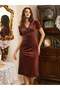 Rochie midi, maro - L - 2