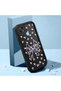 Realme C21 Compatible Black Silicone Shock-Absorbing Protective Case with Purple Bow and Small Flower Pattern Camera Protection - 2