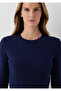 Long Sleeved Knitwear Dark Navy Blue - 8