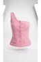 Powder Pink One-Shoulder Blazer Suit - 4