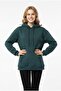 Women's Hooded Pocketed Thick Casual Comfortable Cut Sweatshirt - 3