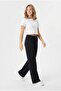 Women's High Waist Ribbed Flexible Wide Leg Drawstring Casual Comfortable Pants - 2
