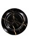 10 Inch Deep Plate Set of 4, Black Stone Gold Marble Design Dinner Plates, 25 cm Large Soup Pasta Curry Serving Plates for Home Kitchen Dining,BB1764 - 5