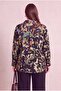 Shiny Outside, Viscose Inside, Plus Size Blouse, Brown - 3