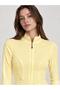 Women's Yellow Front Double Zipper Camisole Blouse with Stitching Detail - 5
