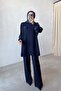 Rose Silk Cupra Sleeve Tunic - Navy Blue - 3