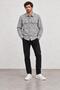 Men's Light Gray Long Sleeve Regular Fit Double Pocket Shirt