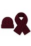 Women's Wool 2-Piece Set Winter Stylish Knitted Beanie and Scarf Set, Two-Piece Scarf and Beanie Set, Gift for Women - 2