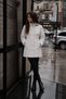 Gray Girls' Plush Fur Hooded Long Cut Inflatable Coat with Elastic Waist 24885