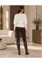 Women's Boat Neck Off-Shoulder Premium Viscose Blended Soft Textured Knitwear Blouse - 8