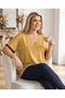 Plus Size V-Neck Cotton Blouse with Lace Detail on Sleeves - 5