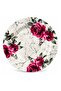 11 Inch Deep Plate Set of 4, Crimson Rose Floral Design Dinner Plates, 28 cm Large Soup Pasta Curry Serving Plates for Home Kitchen Dining - 4