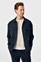 Buttoned Navy Blue Modern Jacket - 2