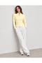 Women's Yellow Front Double Zipper Camisole Blouse with Stitching Detail - 2