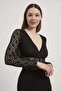 Long Sleeve Lace Bodysuit Black