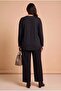 Special Printed Plus Size Knitwear Blouse Black - 5