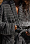 Lily |   Cotton Unisex Shawl Collar Striped Bathrobe with Pockets |   Women's Bathrobe |   Men's Bathrobe |   Bathroom |   Home Textiles |   Dowry - 1 Piece - 3