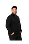 Men's Large Size Black Zippered Stand Collar Cotton Cardigan 3Xl-4Xl-5Xl-6Xl - 2