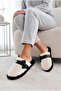 Women's Plush House Slippers with Furry Bow, Soft Sole, Warm, Open-Back Winter Slippers - 4