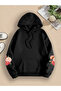 Unisex Sleeve Printed Hooded Kangaroo Pocket Comfortable Fit Regular Cut Sweatshirt - 2