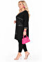 Plus Size Stone and Eyelet Detailed Pocketed Crew Neck Capri Sleeve Women's Tunic - 5