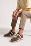 Women's Multi-Piece Lace-Up Sneaker Rovel Tobacco Brown Suede - 4