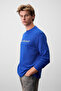 Juro men's organic cotton long sleeve blue t-shirt - 5