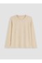 Beige Plus Size Crew Neck Women's T-Shirt
