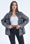 Women's Double Pocket Snap Closure Oversize Denim Shirt - 2