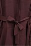 Jacquard Volan Sleeve Top and Pants Set - Burgundy - 4
