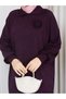 Women's Patterned Rose Detailed Mercerized Knitwear Dress - 6