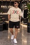 New Season Unisex T-Shirt and Shorts Set with Arrow X Print