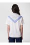 Lcw Comfort White Shawl Detailed 100% Cotton Women's T-Shirt - 4