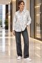 Women's 100% Cotton Poplin Fabric Foil Printed Shirt Stylish Patterned Long Sleeve Classic Blouse 3 Color Options - 4