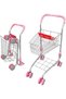 Kids Shopping Cart Toy, Foldable Metal Trolley with Child Seat, Pink, Pretend Play Supermarket Basket for Girls - 4