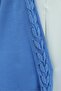 Knitted Cardigan with Handle Hair Braid Ribbon - Blue - 3