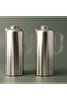 Najdiyah Thermos Set Al Saif Gallery, 1 / 1 Liter, 2 Pieces, Glass Inner Container, Transparent Handle, Press Button - Matte Silver