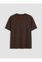 Vizyon New Season Brown Plus Size Crew Neck Women's T-Shirt - 3