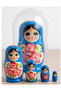 Wooden Matryoshka Doll Set of 5 – Nesting Russian Dolls Hand Painted Decorative Toy Gift - 8