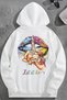 Unisex 3 Thread Cotton White Leti̇tbeparmak Loose Fit Sweatshirt Hoodie