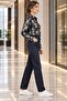 Women's 100% Cotton Poplin Fabric Foil Printed Shirt Stylish Patterned Long Sleeve Classic Blouse 3 Color Options - 3