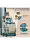Kids Doctor Station Medical Playset on Wheels Educational Pretend Play Kit with Stethoscope, Thermometer, Infusion, X-Ray & ECG Monitor Toy Medical Trolley - 3