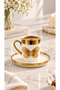 2-Person White Porcelain Platinum Gold Plated Luxury Coffee Cup Set 100ml - 2