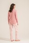 Women's Pink Buttoned Collar Long Sleeve Pajama Set Pc9270-S-V2 - 8