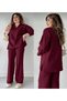 Women's Knitwear Set Polo Collar Detailed Sweater and Pants