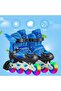 Blue Rollerblades Boys Teens Skating Shoes With Rainbow LED Wheels Inline Skates with Size Adjustable Wings For Boys - 3