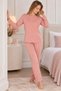 Women's Seasonal Comfortable Fit Long Sleeve Pajama Set - 4