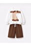 Children's Ride Big Waves Printed Crew Neck Sweatshirt and Wide Leg Sweatpants 2-Piece Set - 2